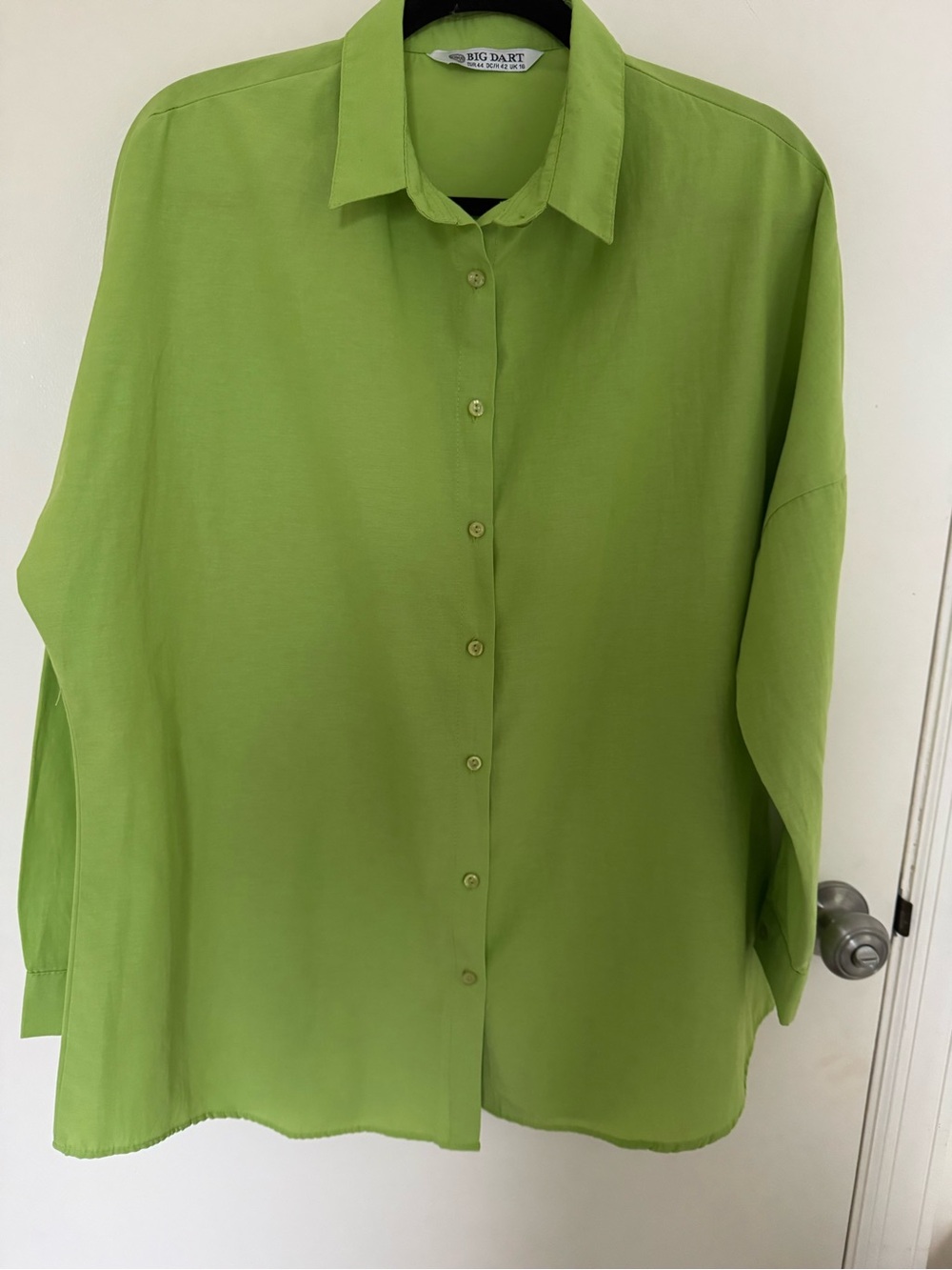 Big Dart Women's Lime Green Button-Down Shirt